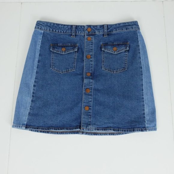 Madewell Stretch Denim Mini Skirt Pieced Edition - Picture 3 of 10